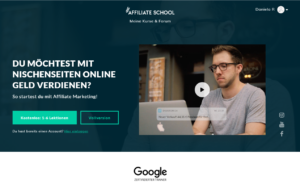 Einstiegsseite Affiliate-School-Masterclass